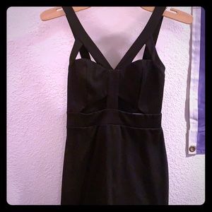 Cutout front little black dress